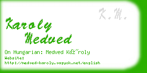 karoly medved business card